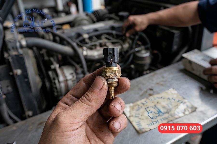 Cảm biến nhiệt độ nước xe nâng bị hỏng, cần thay mới