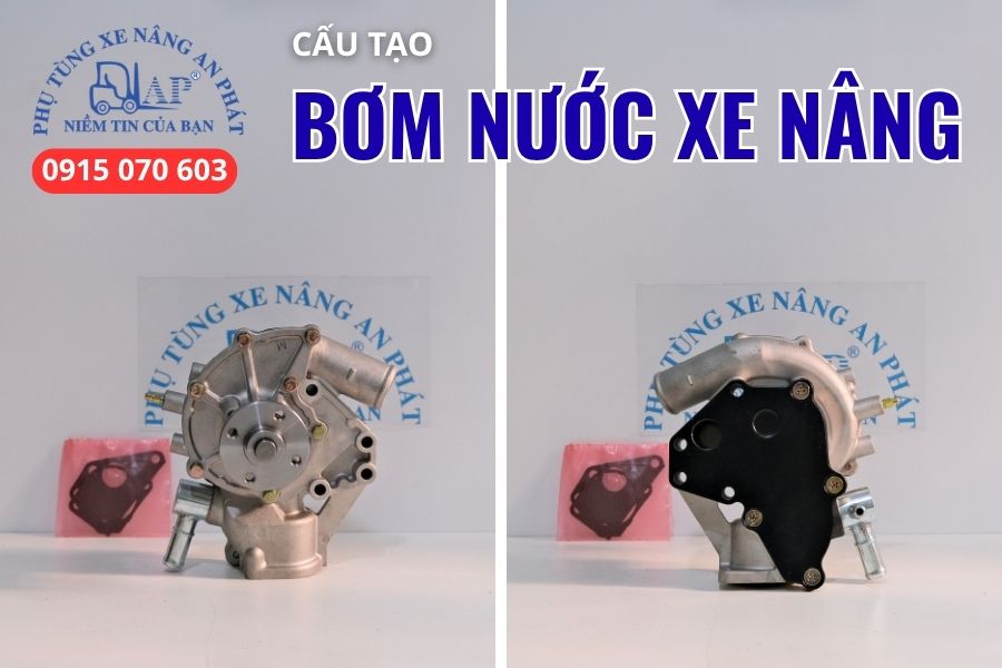 Mặt trước và mặt sau của bơm nước xe nâng