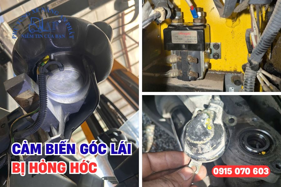 Các cảm biến góc lái xe nâng bị hỏng hóc cần thay mới
