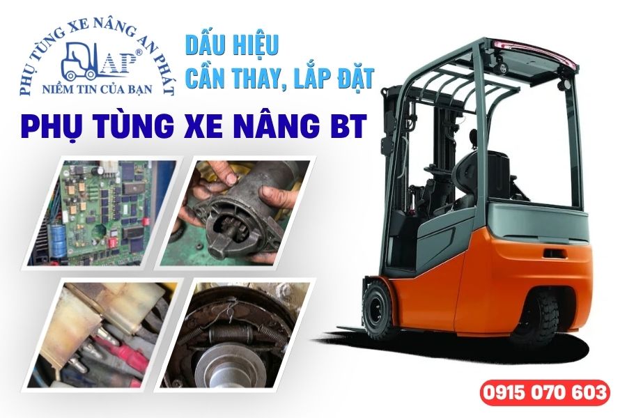 Xe nâng điện ngồi lái BT bị hỏng bo mạch, motor, cụm phanh