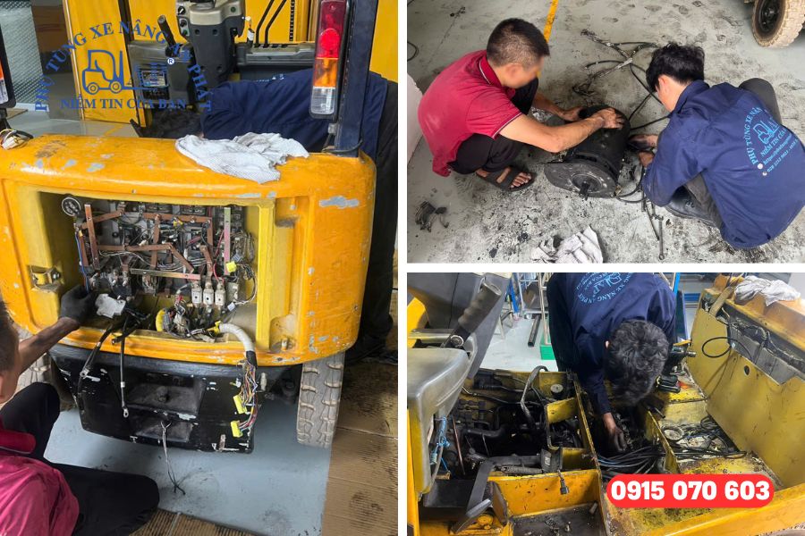 Các hạng mục An Phát sửa chữa xe nâng điện Komatsu tận nơi cho khách