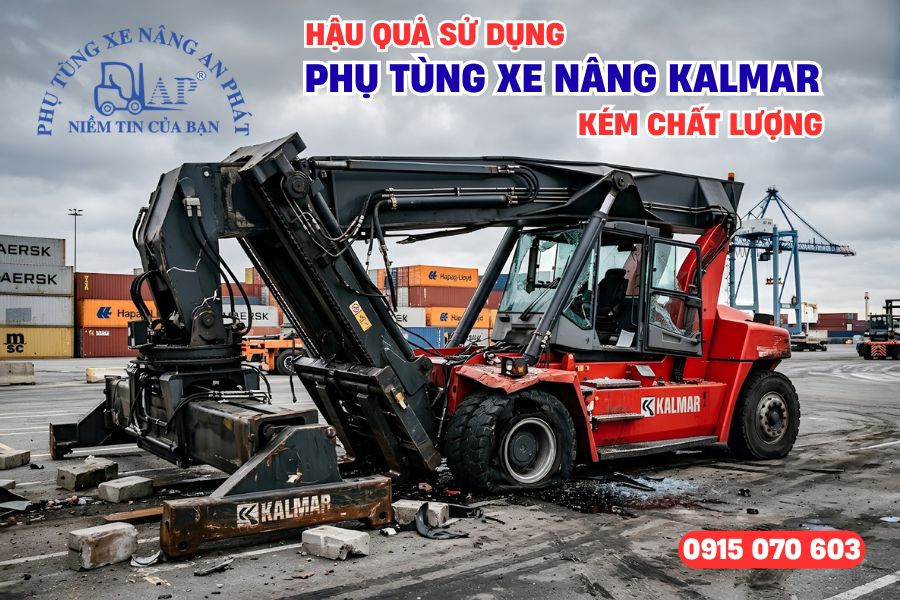 Hậu quả sử dụng phụ tùng xe nâng Kalmar cũ, kém chất lượng
