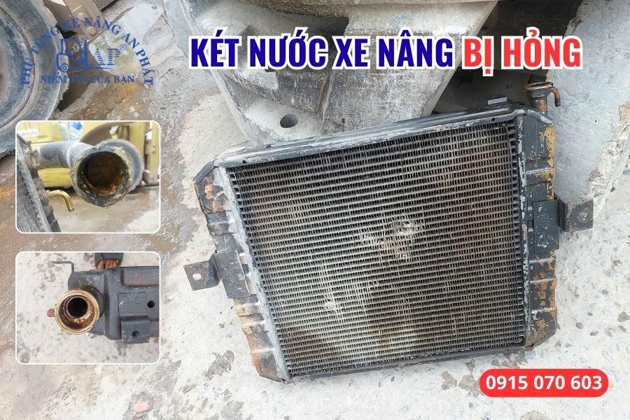 Két nước xe nâng bị hỏng cần thay mới