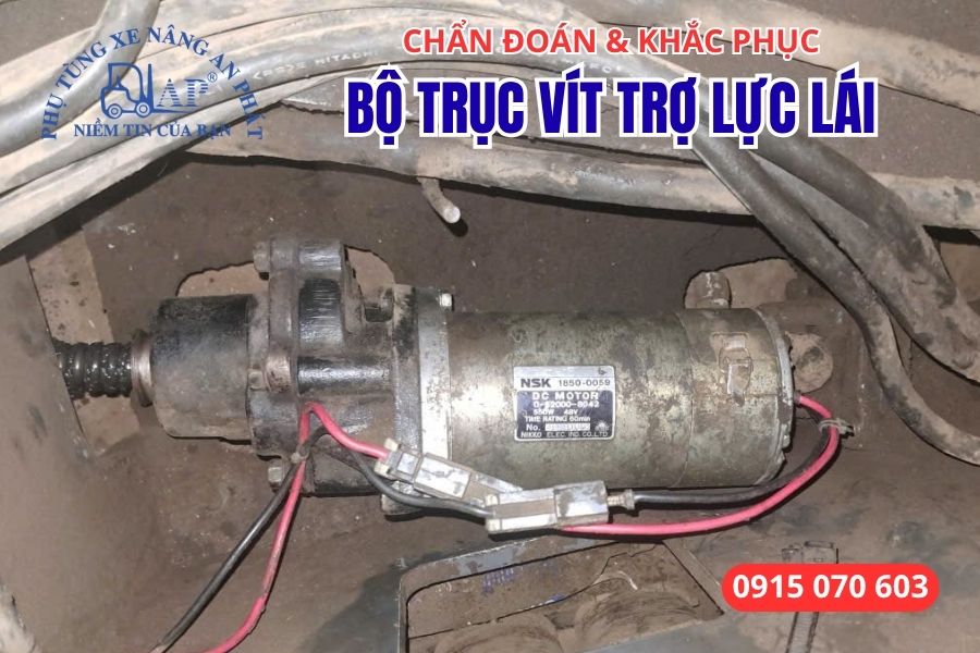 An Phát sửa chữa bộ trục vít trợ lực lái xe nâng tận nơi cho khách