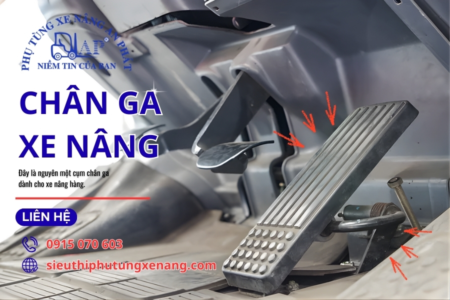 Vị trí lắp đặt của chân ga xe nâng hàng
